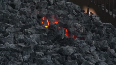 Coking coal smolders Stock Footage 56811935