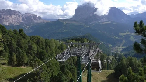 Col Raiser cable car in Val Gardena Stock Footage 322522361