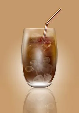 Cola beverage and ice Stock Illustration