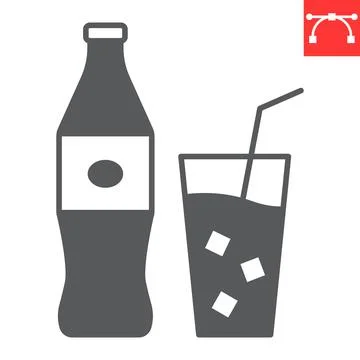 Cola bottle glyph icon Stock-Illustration