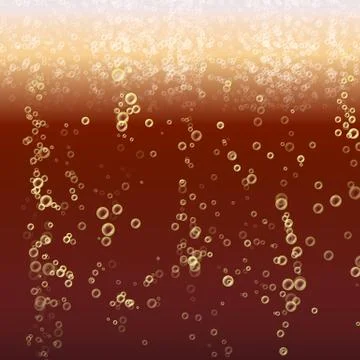 Cola Bubbles Vector Background. Dark Soda Droplets Background. Fizzy Water Stock Illustration