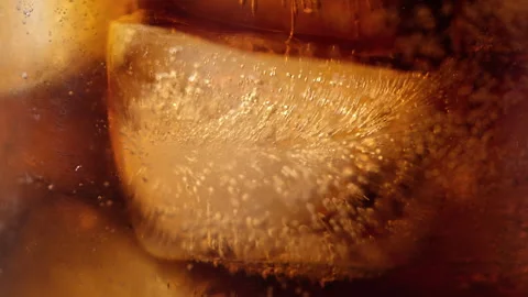 Cola drink with ice macro background. Stock Footage 274095768