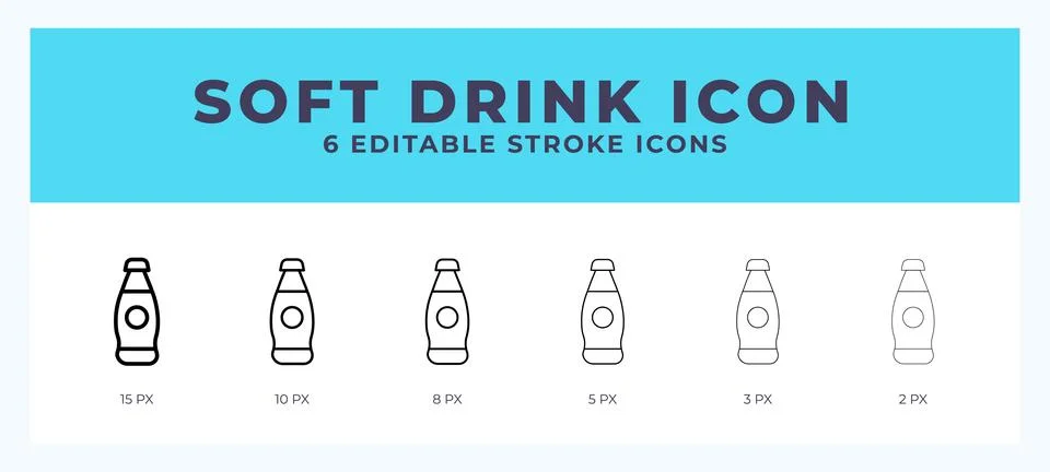 Cola drink icon vector for web. And mobile app. Editable stroke outline icon. Stock Illustration