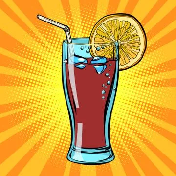 Cola drink with lemon Stock Illustration