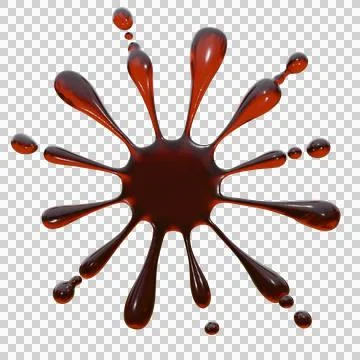 Cola Drink Splat Liquid Fluid Splash on transparent background Stock Illustration