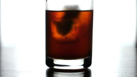 Cola With Ice And Bubbles In Glass 1 Stock Footage 75932904