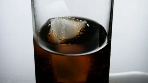 Cola With Ice And Bubbles In Glass 2 Stock Footage 75933442