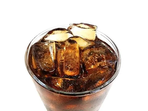 Cola With Ice Cubes In Glass Stock Photos
