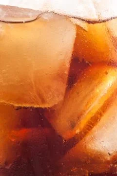Cola with ice cubes Stock Photos