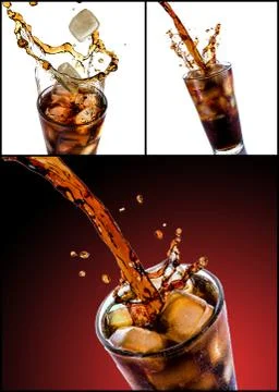 Cola with ice Stock Photos