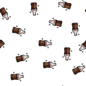 Cola jelly candy gummy vector seamless pattern Illustrazione stock