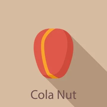 Cola nut icon, flat style Stock Illustration