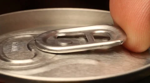 Cola or beer can opening sound Close up Stock Footage 1149130