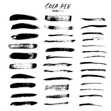 Cola pen and brushes vector set. Brushes isolated on white background. Stock Illustration