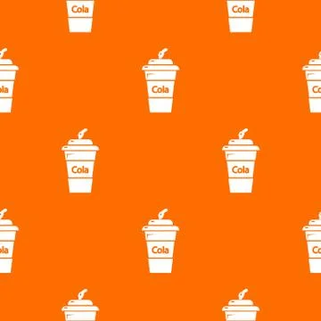 Cola plastic glass pattern orange イラスト素材
