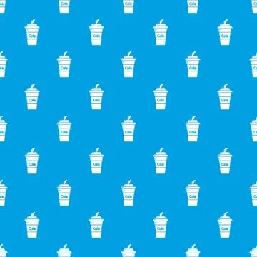 Cola plastic glass pattern seamless blue 스톡 일러스트