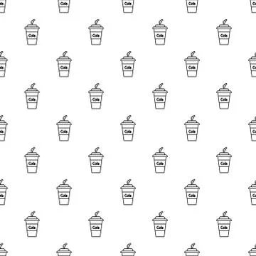 Cola plastic glass pattern seamless イラスト素材