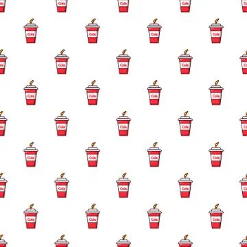 Cola plastic glass pattern seamless イラスト素材