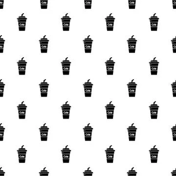 Cola plastic glass pattern vector seamless Stock Illustration