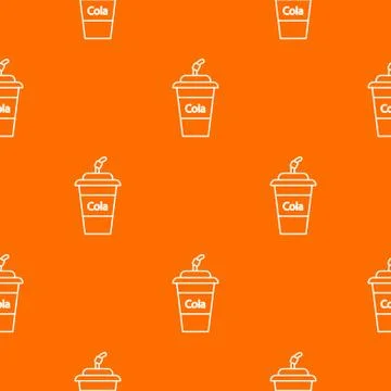 Cola plastic glass pattern vector orange イラスト素材