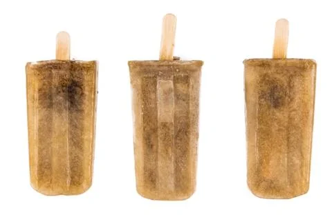 Cola Popsicles isolated on white Stock Photos