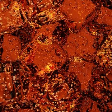 Cola soft drink with ice cube background texture. Stock Illustration