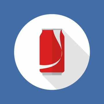 Cola tin flat icon Stock Illustration