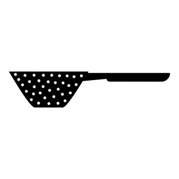 Colander with handle icon, simple style Illustration