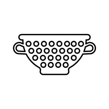 Colander icon. Outline vector. Stock Illustration
