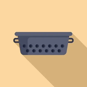 Colander kit tool icon flat vector. Cooking element Stock Illustration