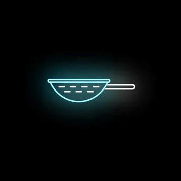 Colander kitchen tool neon glowing icon Stock Illustration