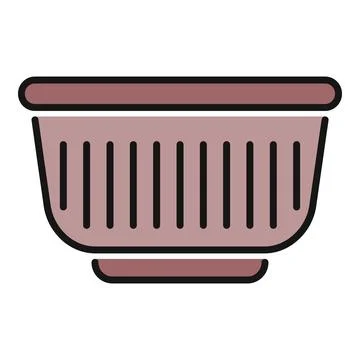 Colander kitchen utensil for draining liquids and washing food イラスト素材