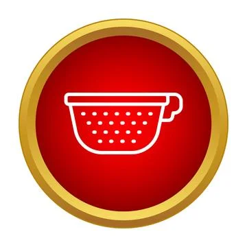 Colander kitchen utensil icon filtering food preparation Illustration