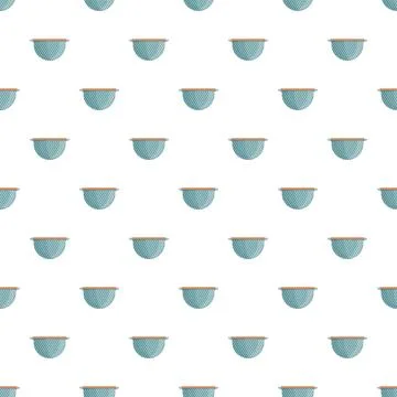 Colander kitchen utensil pattern on white background Stock Illustration