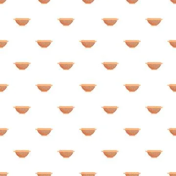 Colander kitchen utensil seamless pattern background Stock Illustration