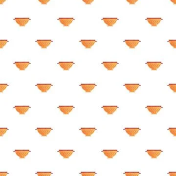Colander kitchenware seamless pattern creating cooking background Stock Illustration