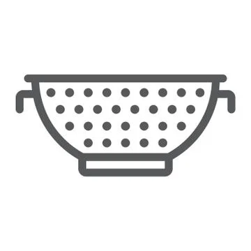 Colander line icon, kitchen and cooking, strainer Stock Illustration