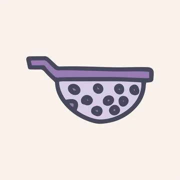 Colander vector doodle simple color icon design Stock Illustration