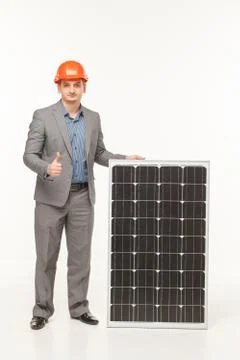 Colar battery technology man Stock Photos