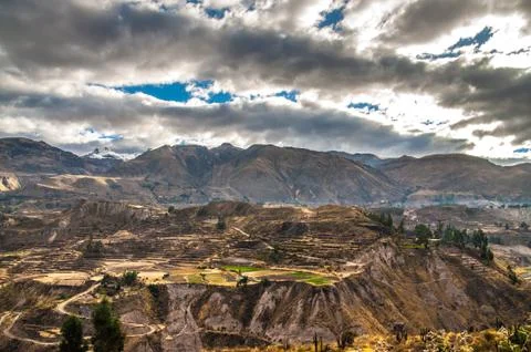 Colca canyon view overview Stock Photos