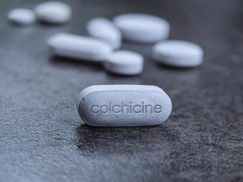 Colchicine Tablet Closeup Stock Photos