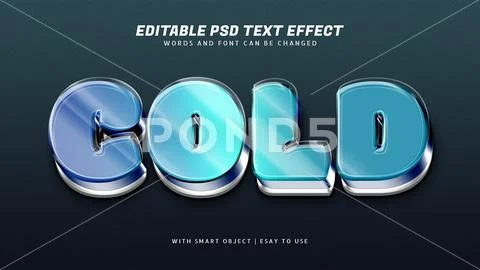 Cold 3d text effect editable PSD Template
