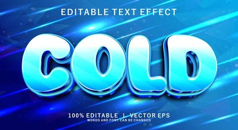 Cold 3d vector text effect with modern style design Stock Illustration