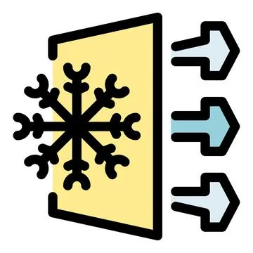 Cold air flowing from conditioner, creating snowflake symbol, ideal tempera.. Stock Illustration