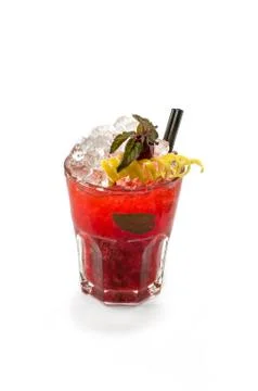 Cold alcoholic Cherry cocktail. Stock Photos