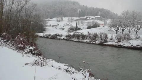 Cold Alpine river flowing in pristine nature in Slovenia Stock Footage 146226354