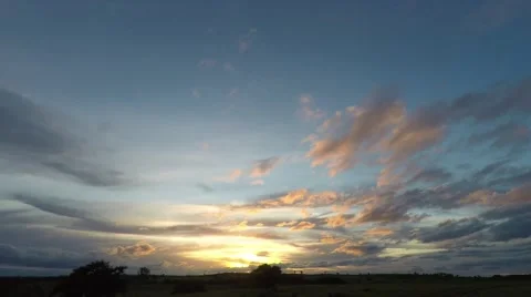 Cold and Cloudy Time Lapse Sunset  Stock Footage 65146083