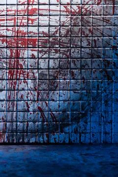 Cold and dark background from the scene of the murder. Dirty marble tile blur Stock Photos