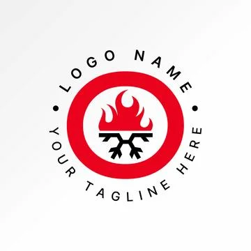 Cold and fire flame symbol conditioning control summer of temperature degree Stock Illustration