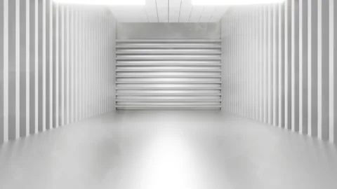 Cold and Freezing Refrigerators compartment. Warehouse with shelves for food sto Stock Footage 166690402